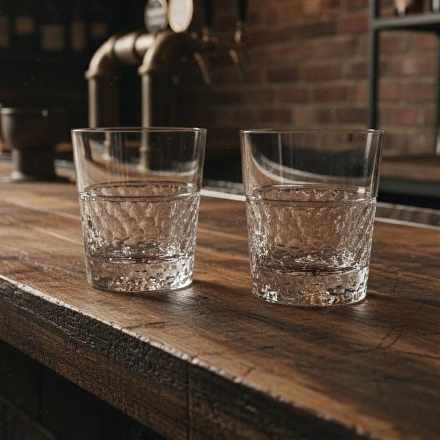 Old Fashioned Glasses Hammered Whiskey Rocks Lowball Tumblers Set Of 2