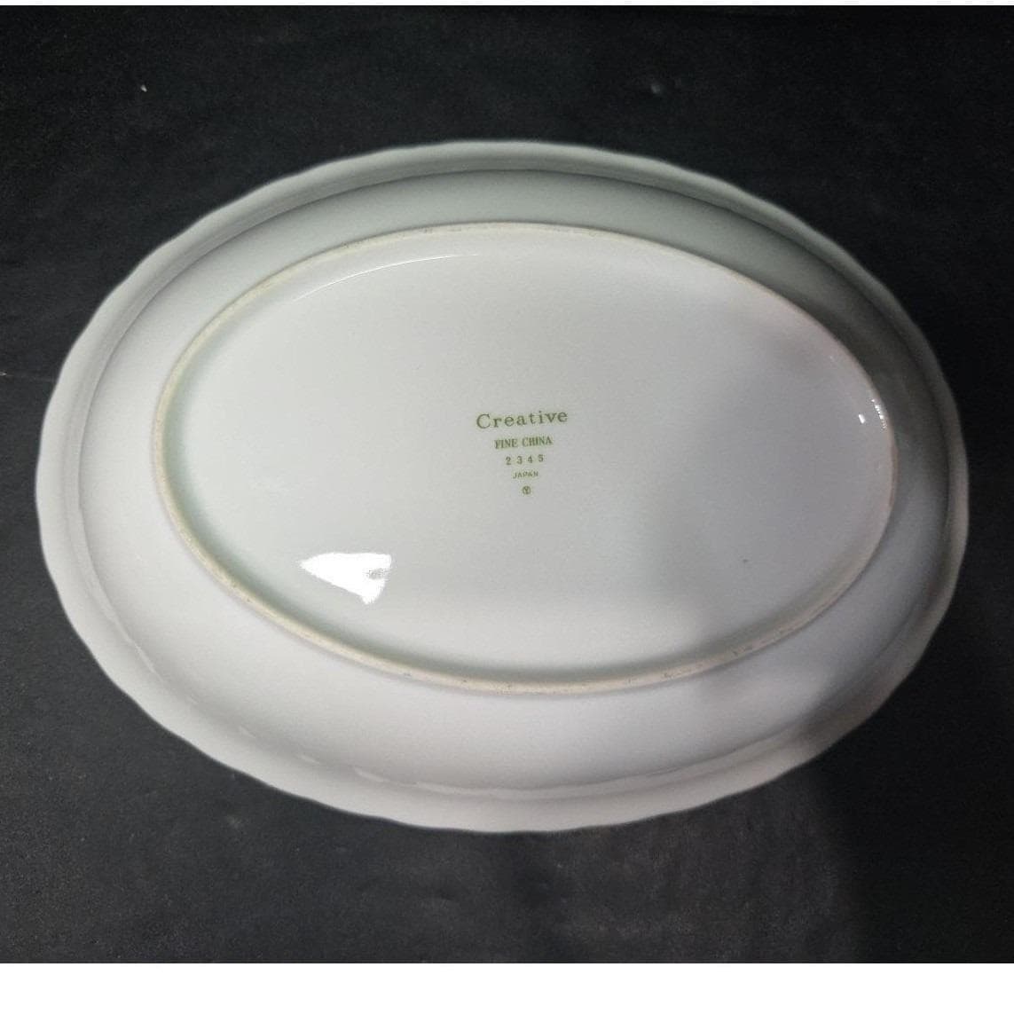 Creative Fine China Regency Rose Oval Serving Bowl, Vintage Porcelain Serveware - Thumbnail 6