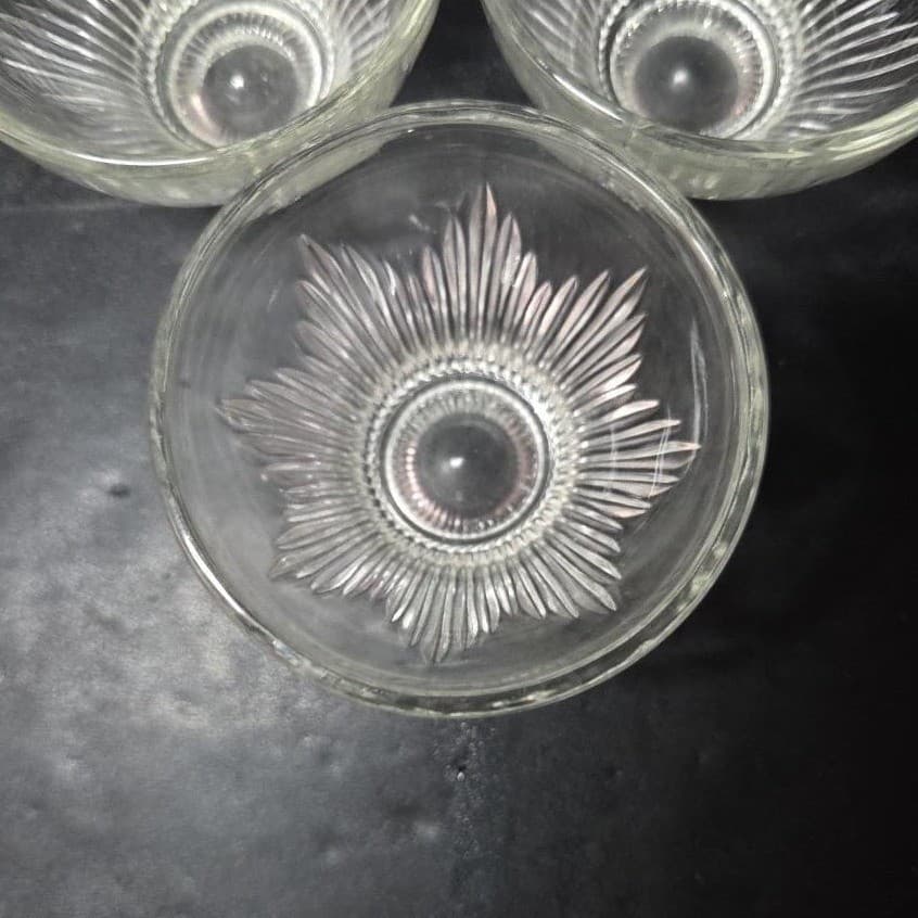 Indiana Glass Footed Cocktail Glasses, Set of 3, Vintage Ribbed Design Tumblers - Thumbnail 7