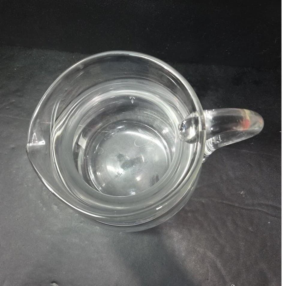 Floral Etched Glass Sangria Pitcher, Vintage Hand Blown Juice Dispenser, Barware - Thumbnail 7