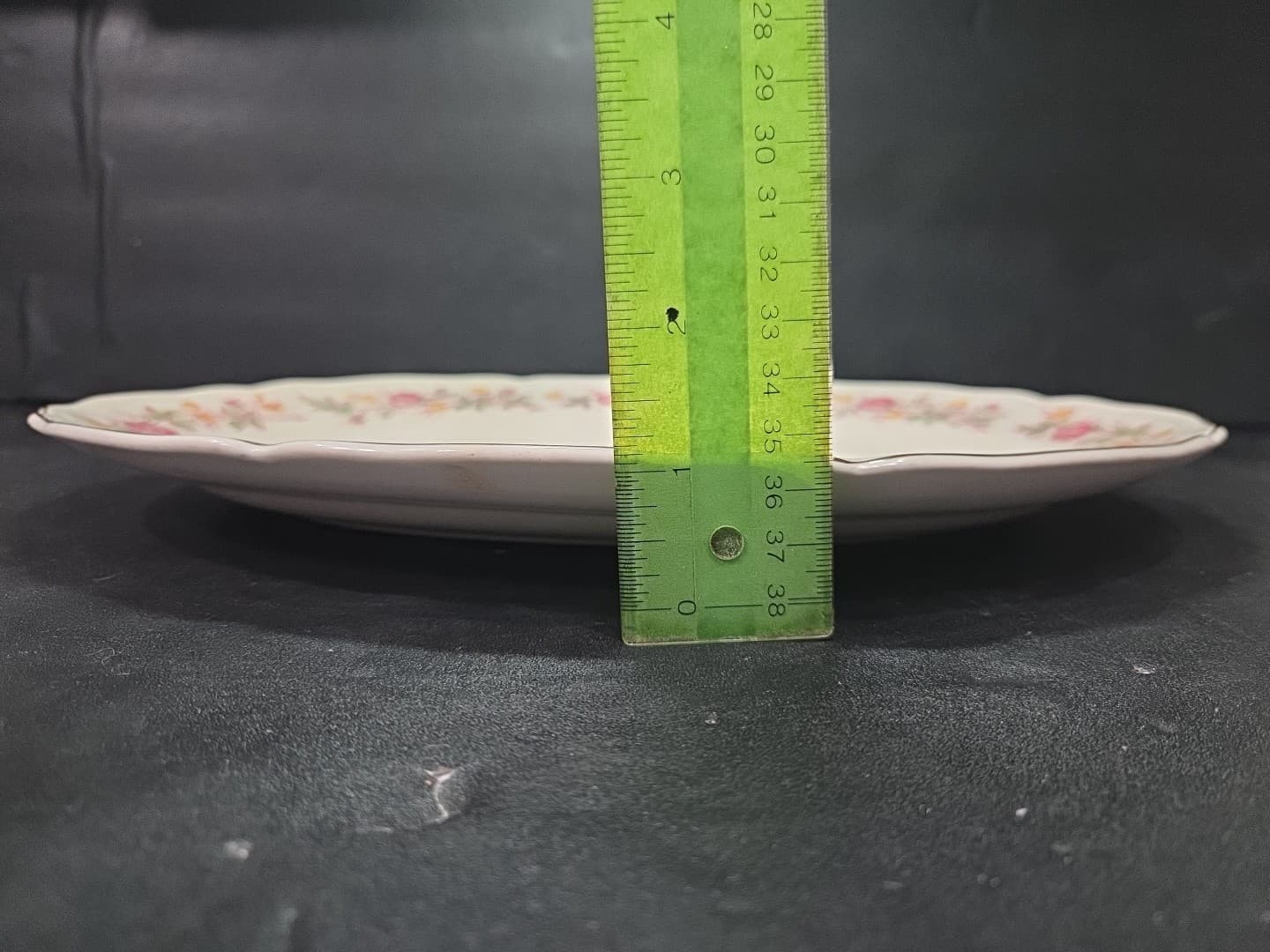 Edwin Knowles China Pink & Yellow Floral Rim Oval Serving Platter, Vintage Tray - Thumbnail 7