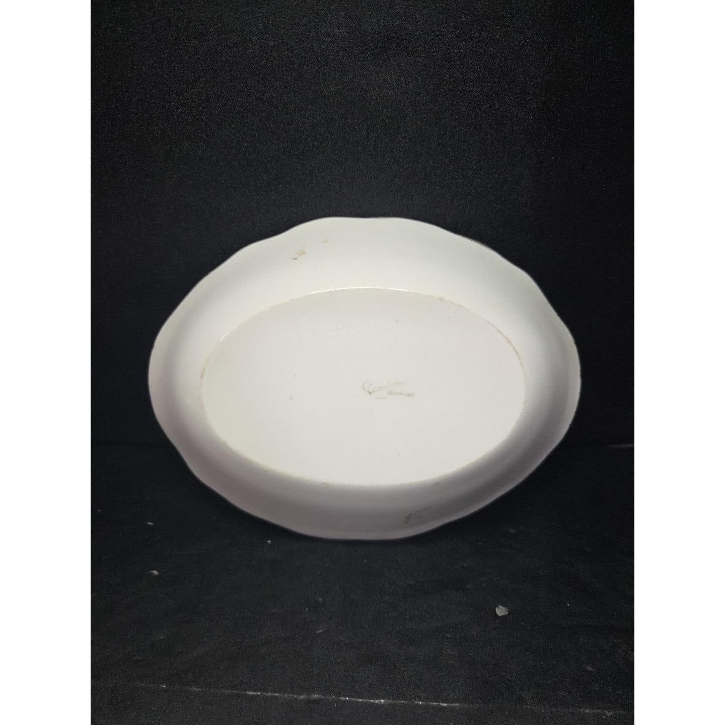 Antique Floral Platter Scalloped Edge Porcelain China Crackled - Thumbnail 2