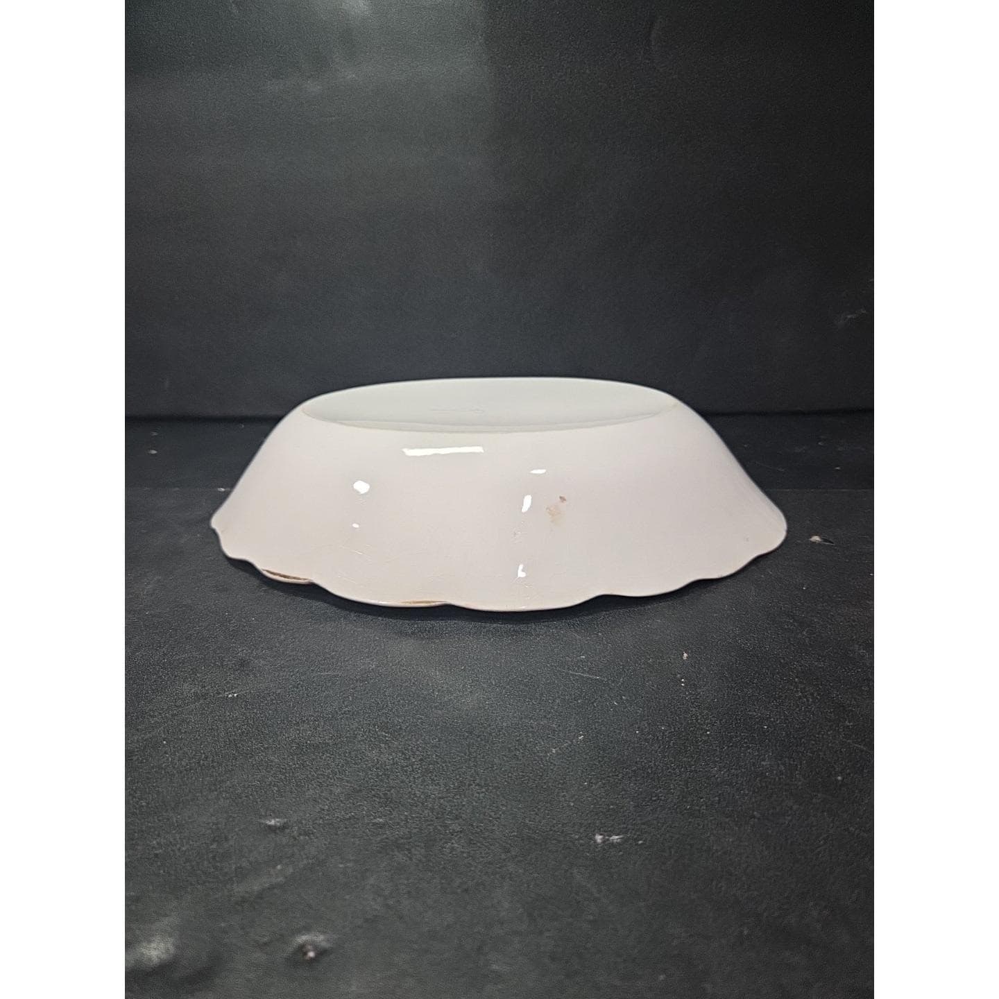 Antique Floral Platter Scalloped Edge Porcelain China Crackled - Thumbnail 8