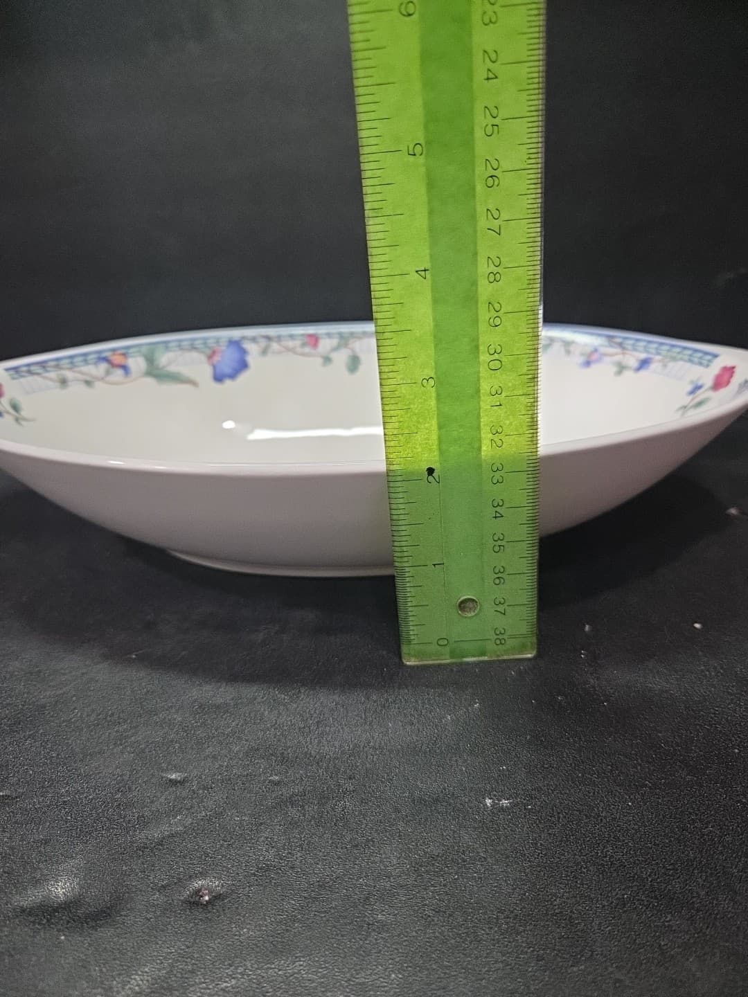Oneida Blue Lattice P-1 Oval Vegetable Serving Bowl Platter, Vintage Floral Dish - Thumbnail 5