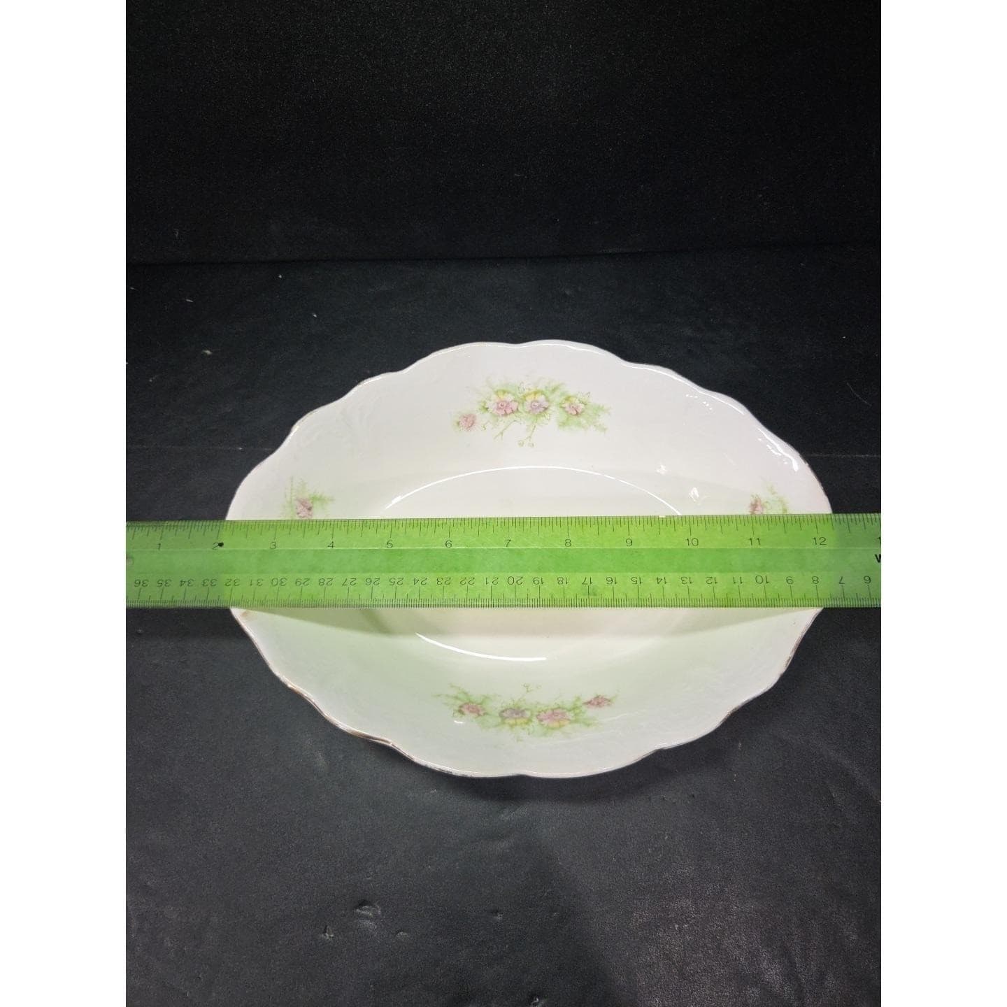 Antique Floral Platter Scalloped Edge Porcelain China Crackled - Thumbnail 5