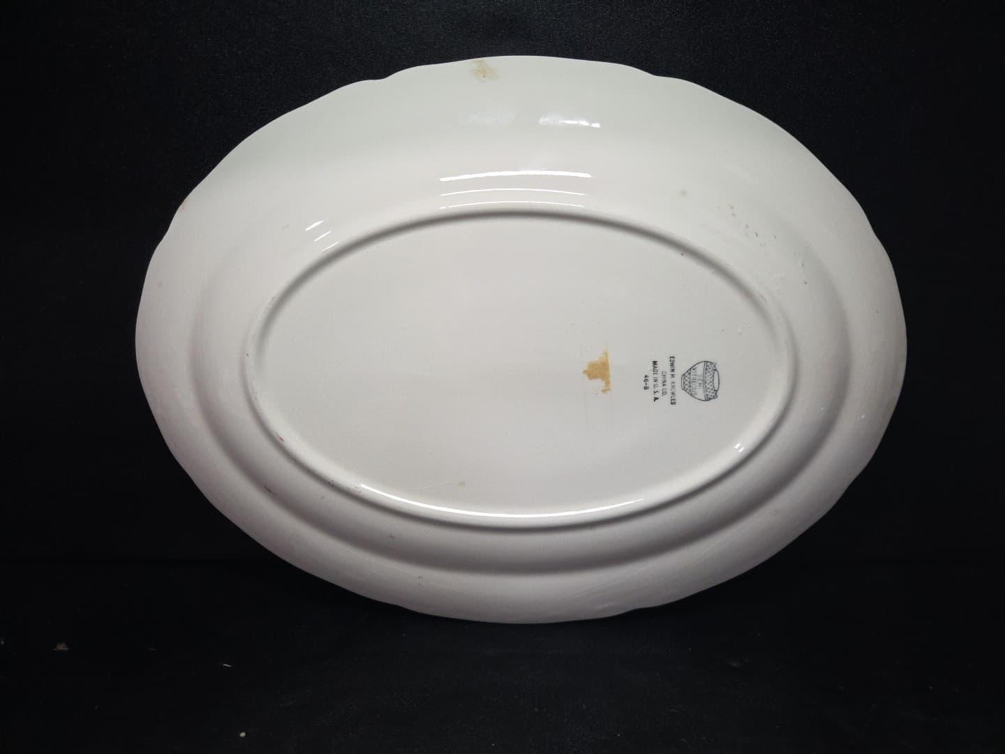 Edwin Knowles China Pink & Yellow Floral Rim Oval Serving Platter, Vintage Tray - Thumbnail 2