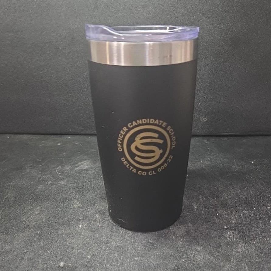 United States Army Officer Candidate School Tumbler, BPA Free Black Travel Cup - Thumbnail 2