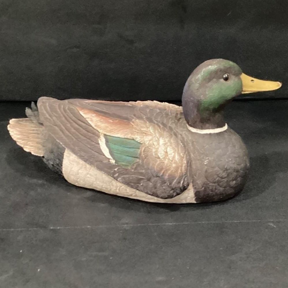 Mallard Drake Resin Figurine, Life-Like Duck Decor Stretching Wing, Vtg Accent - Thumbnail 8