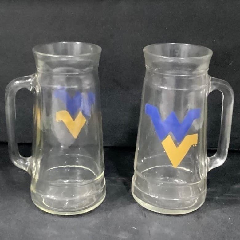 West Virginia University WVU Mountaineers Mug Vintage Beer Mug 7" Tall Set of 2 - Thumbnail 9