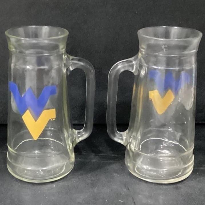West Virginia University WVU Mountaineers Mug Vintage Beer Mug 7" Tall Set of 2 - Thumbnail 7