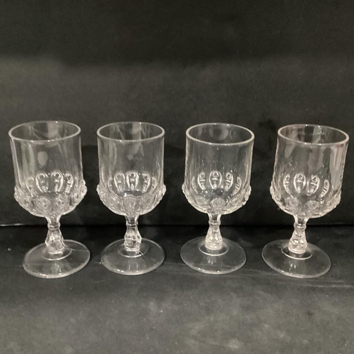 Antique EAPG Torpedo Pattern Thompson Glass Co. Goblets 1889 Set of 4 - Thumbnail 10