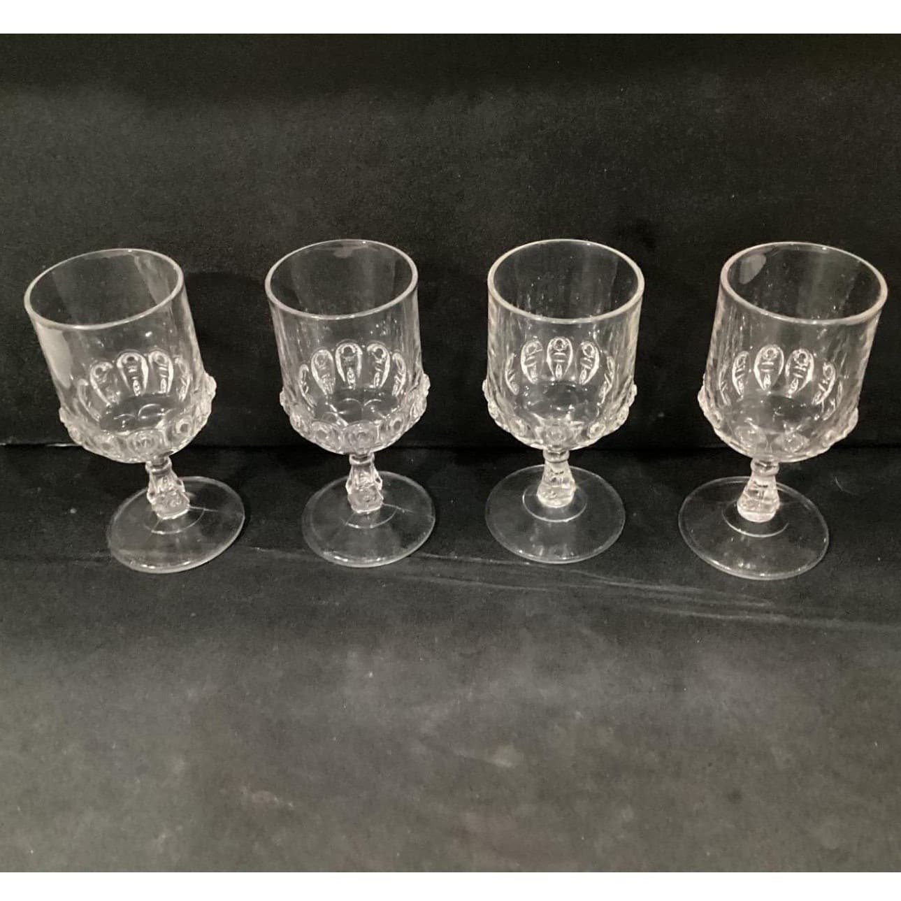 Antique EAPG Torpedo Pattern Thompson Glass Co. Goblets 1889 Set of 4 - Thumbnail 6