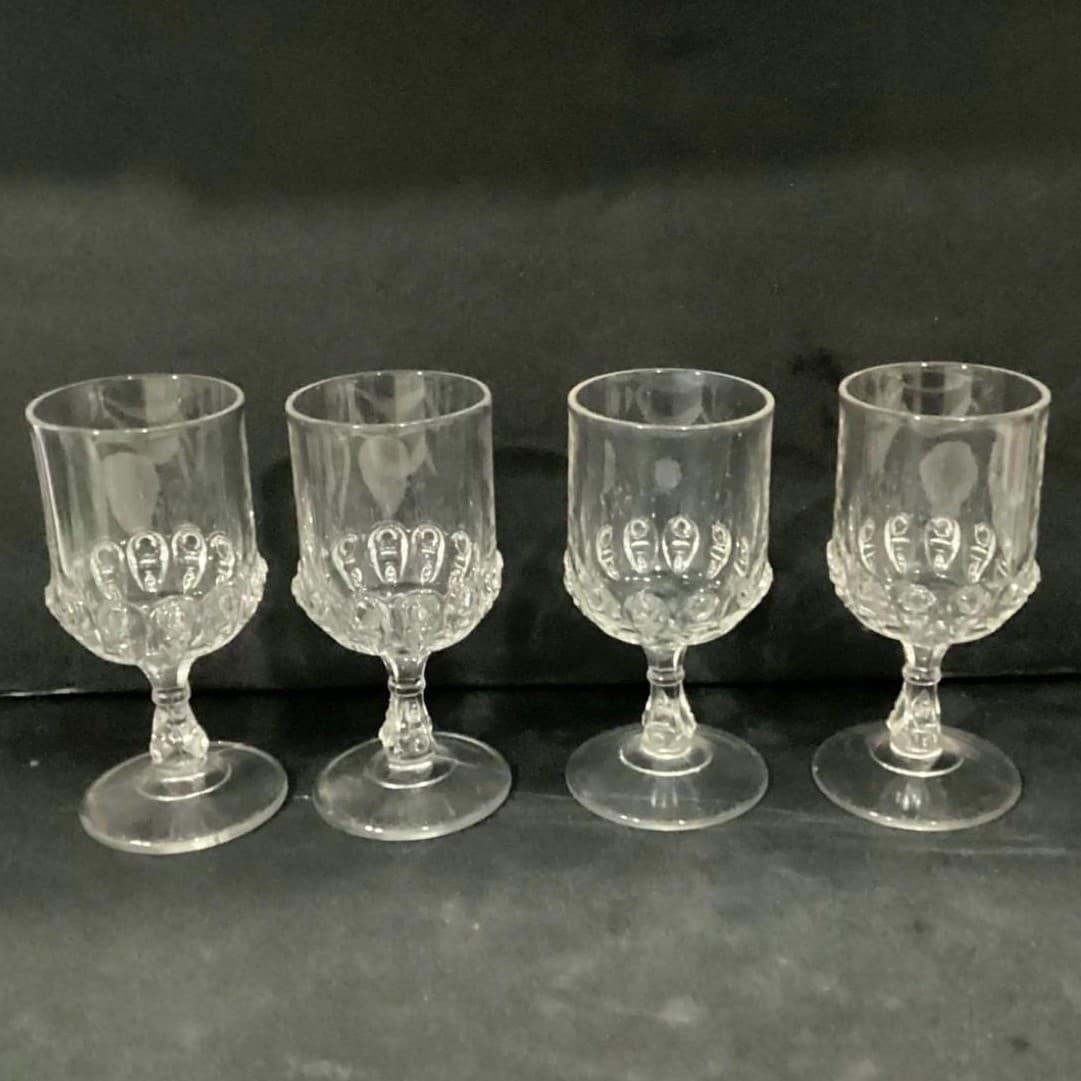 Antique EAPG Torpedo Pattern Thompson Glass Co. Goblets 1889 Set of 4 - Thumbnail 11