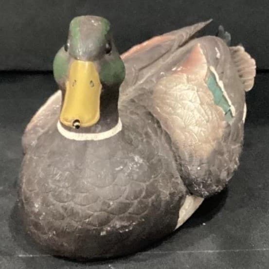Mallard Drake Resin Figurine, Life-Like Duck Decor Stretching Wing, Vtg Accent - Thumbnail 7