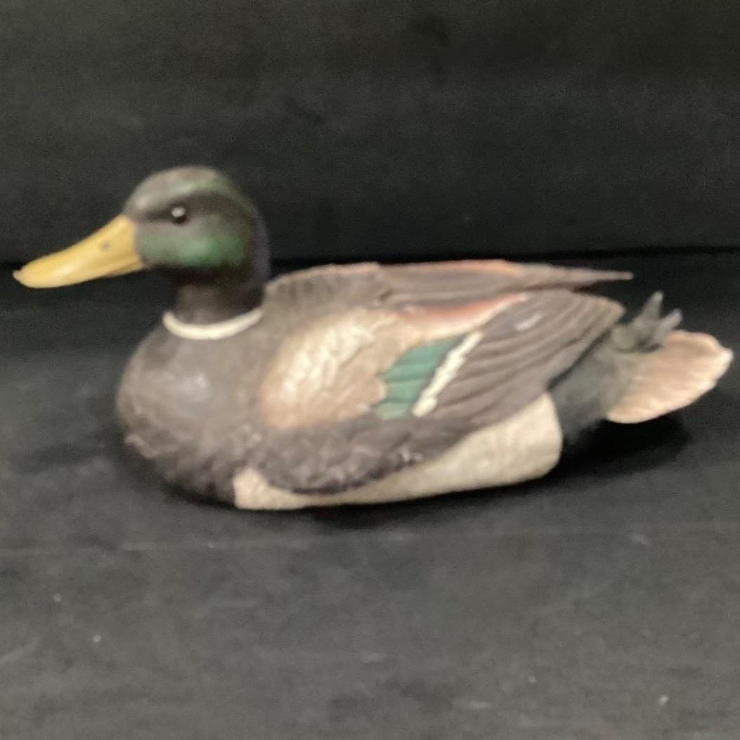 Mallard Drake Resin Figurine, Life-Like Duck Decor Stretching Wing, Vtg Accent - Thumbnail 10
