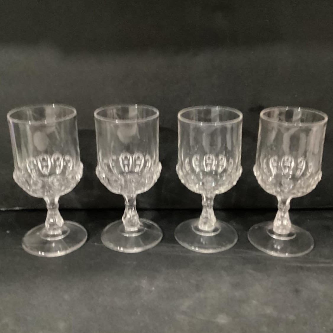Antique EAPG Torpedo Pattern Thompson Glass Co. Goblets 1889 Set of 4 - Thumbnail 8