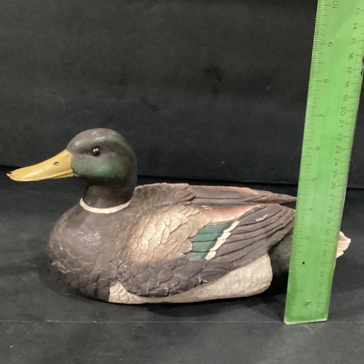 Mallard Drake Resin Figurine, Life-Like Duck Decor Stretching Wing, Vtg Accent - Thumbnail 3