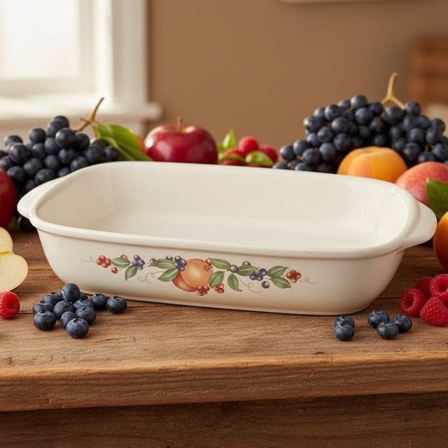 Vintage Corelle Coordinates Abundance Stoneware 9"x13" Casserole Baking Dish Pan