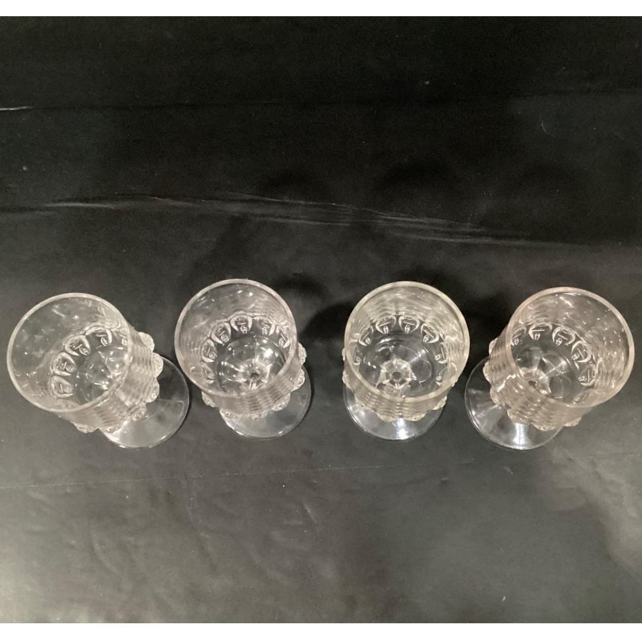 Antique EAPG Torpedo Pattern Thompson Glass Co. Goblets 1889 Set of 4 - Thumbnail 5