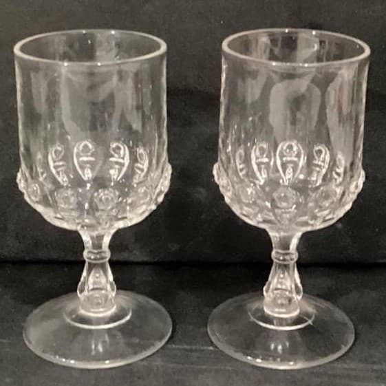Vintage EAPG Thompson Glass Co. Torpedo 2 Water/Wine Goblets 6 1/8" ca. 1890 - Thumbnail 9