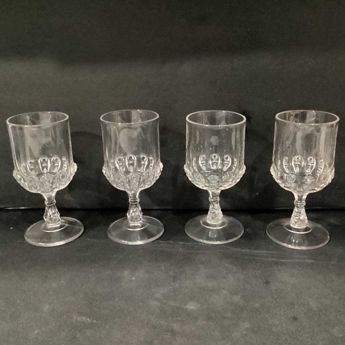 Antique EAPG Torpedo Pattern Thompson Glass Co. Goblets 1889 Set of 4 - Thumbnail 7