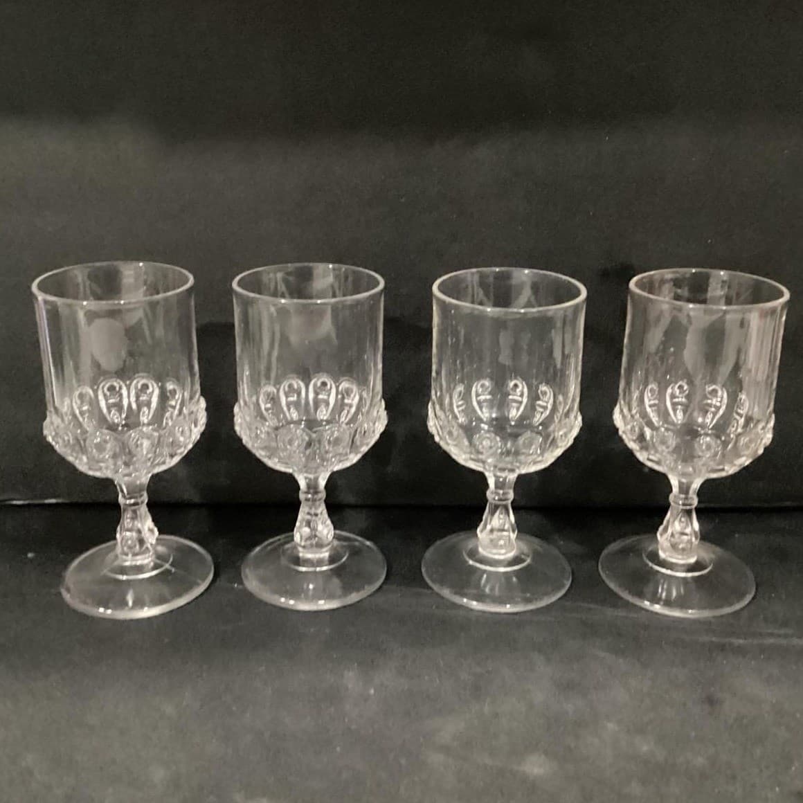 Antique EAPG Torpedo Pattern Thompson Glass Co. Goblets 1889 Set of 4 - Thumbnail 9