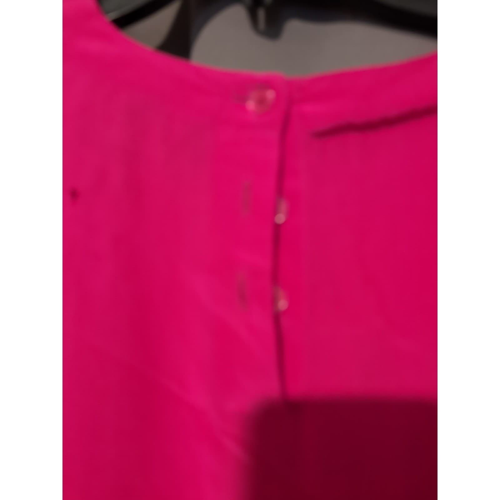 Charter Club by Jane Justin Fuchsia Pink 100% Silk Short Sleeve Blouse, Size 6 - Thumbnail 6