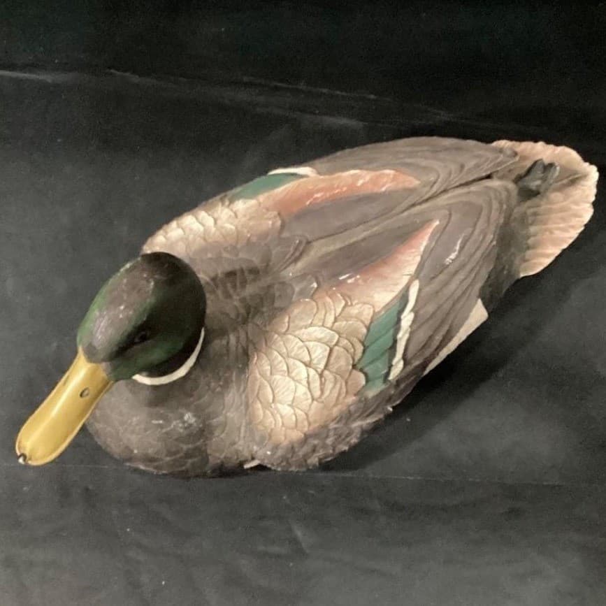 Mallard Drake Resin Figurine, Life-Like Duck Decor Stretching Wing, Vtg Accent - Thumbnail 5