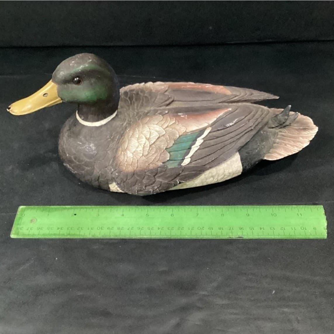 Mallard Drake Resin Figurine, Life-Like Duck Decor Stretching Wing, Vtg Accent - Thumbnail 2