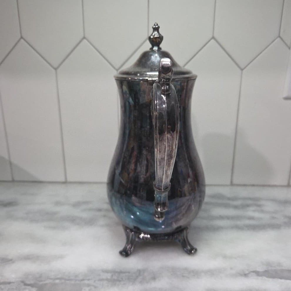 WM Rogers 800 Silver Plate Lidded Coffee Pot, Vintage Silverplate Teapot - Thumbnail 5