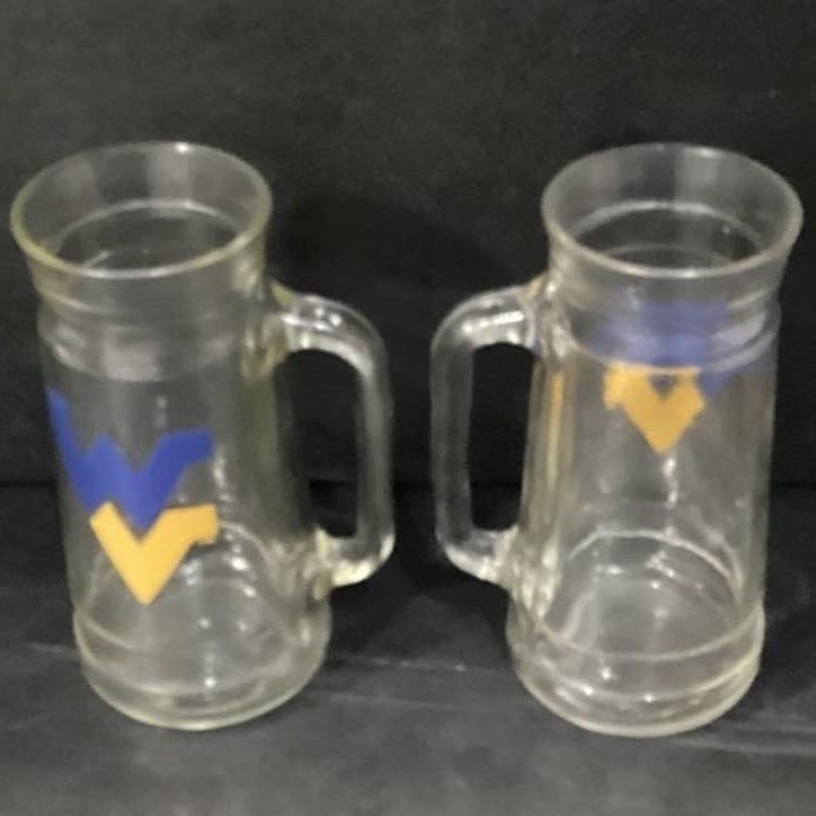 West Virginia University WVU Mountaineers Mug Vintage Beer Mug 7" Tall Set of 2 - Thumbnail 4