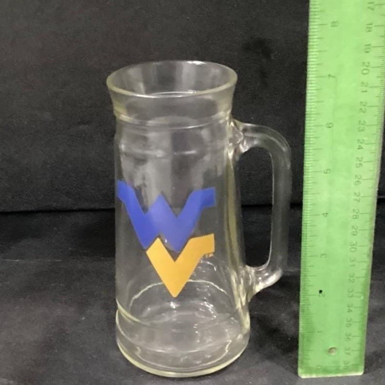 West Virginia University WVU Mountaineers Mug Vintage Beer Mug 7" Tall Set of 2 - Thumbnail 2