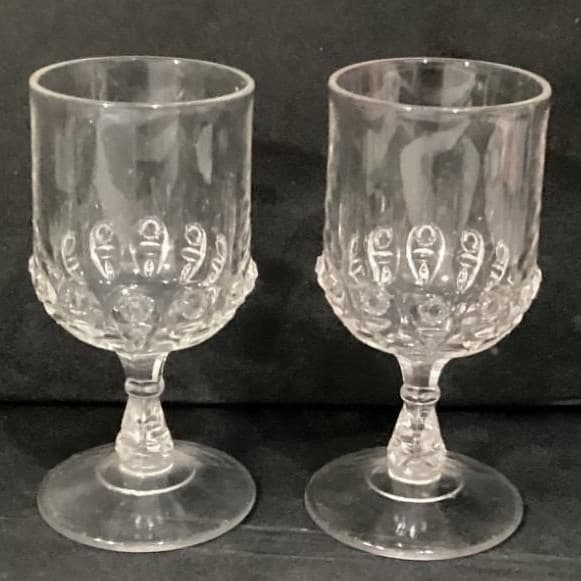 Vintage EAPG Thompson Glass Co. Torpedo 2 Water/Wine Goblets 6 1/8" ca. 1890 - Thumbnail 8