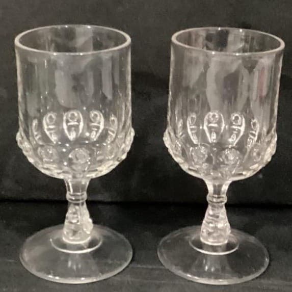 Vintage EAPG Thompson Glass Co. Torpedo 2 Water/Wine Goblets 6 1/8" ca. 1890 - Thumbnail 10