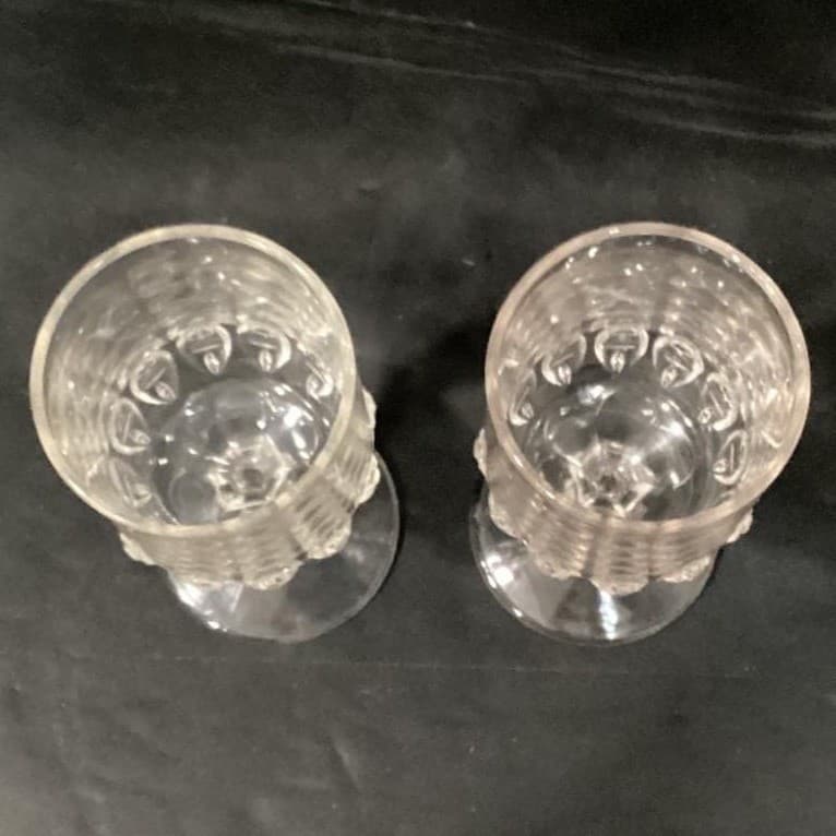 Vintage EAPG Thompson Glass Co. Torpedo 2 Water/Wine Goblets 6 1/8" ca. 1890 - Thumbnail 4