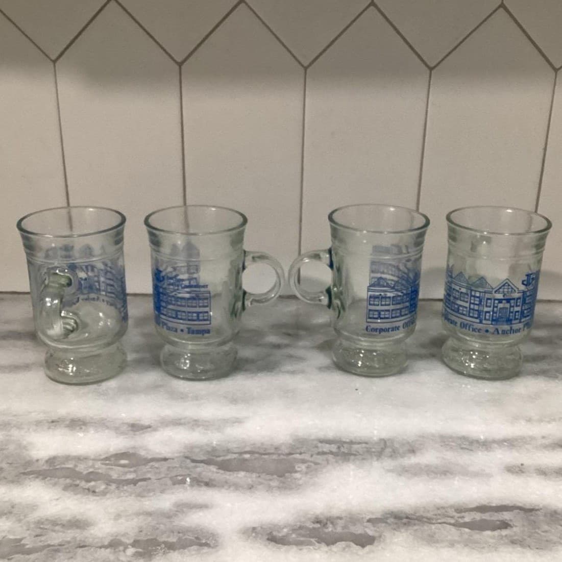 ANCHOR HOCKING Corporate Plaza Irish Mugs Glass Container Tampa Florida Set Of 4 - Thumbnail 7