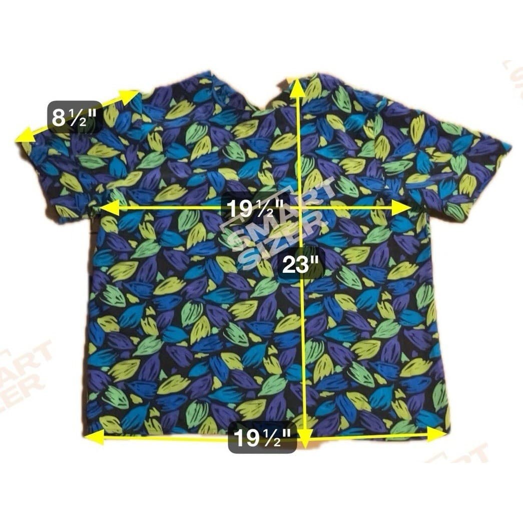 Anna and Frank Silk Short Sleeve Blouse, Woman's Small, Abstract Leaf Black Blue - Thumbnail 2
