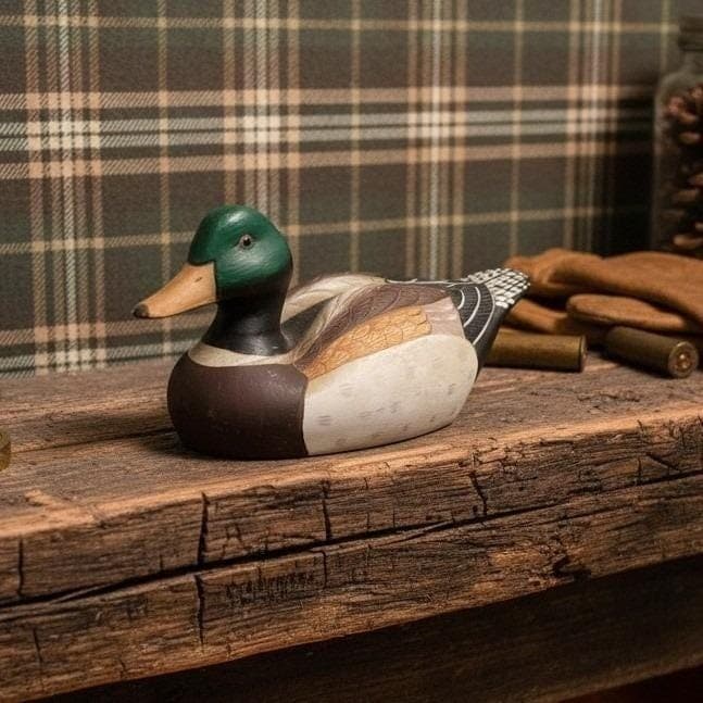 Porcelain Mallard Duck Drake Decoy Ceramic Figure Hand Made Painted Balos VTG