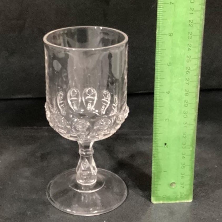 Vintage EAPG Thompson Glass Co. Torpedo 2 Water/Wine Goblets 6 1/8" ca. 1890 - Thumbnail 2