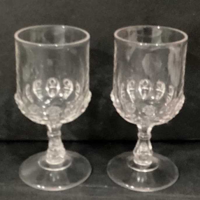 Vintage EAPG Thompson Glass Co. Torpedo 2 Water/Wine Goblets 6 1/8" ca. 1890 - Thumbnail 7