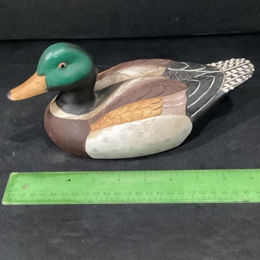 Porcelain Mallard Duck Drake Decoy Ceramic Figure Hand Made Painted Balos VTG - Thumbnail 2