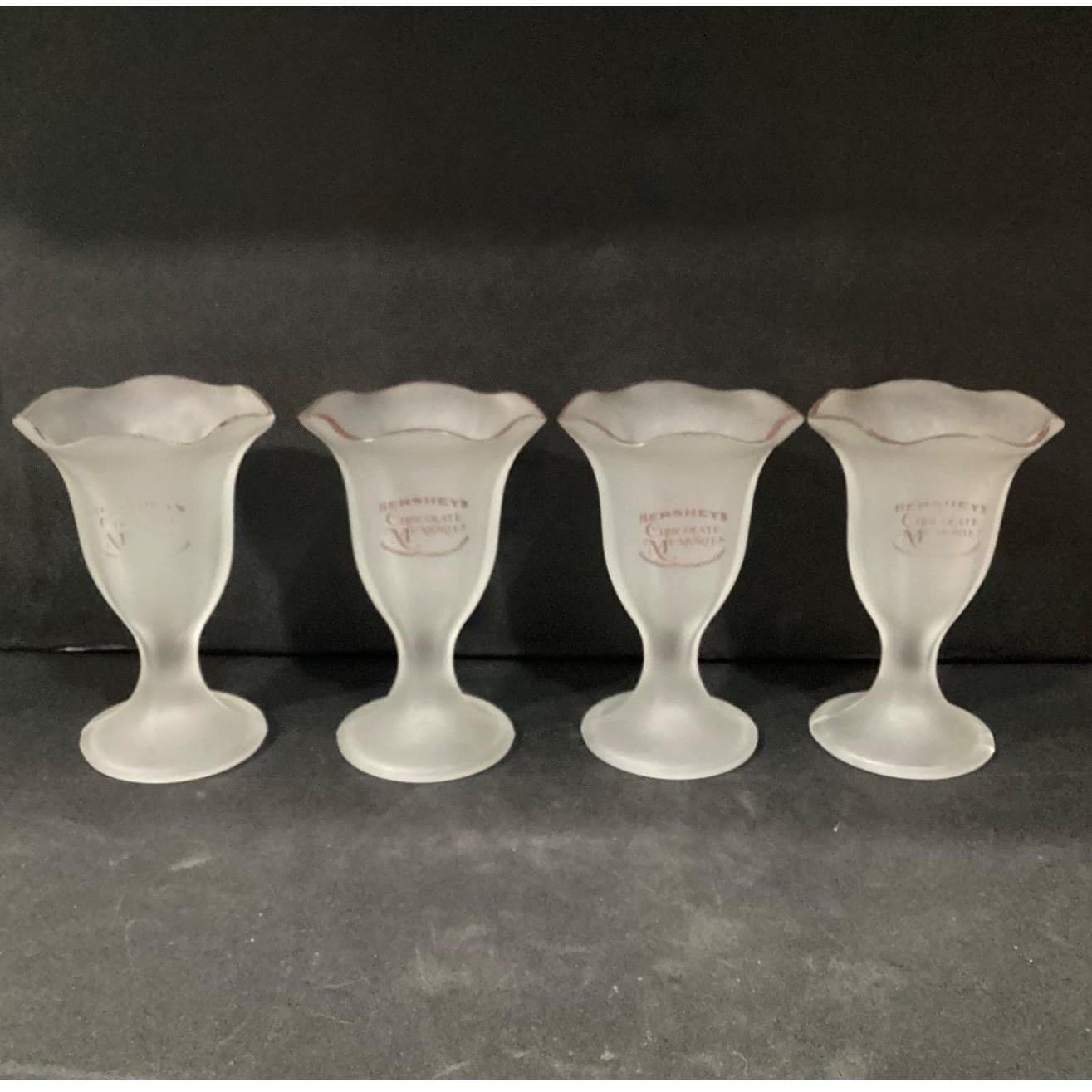 Set of 4 Frosted Hershey's Chocolate Memories Parfait Ice Cream Sundae Glasses * - Thumbnail 7