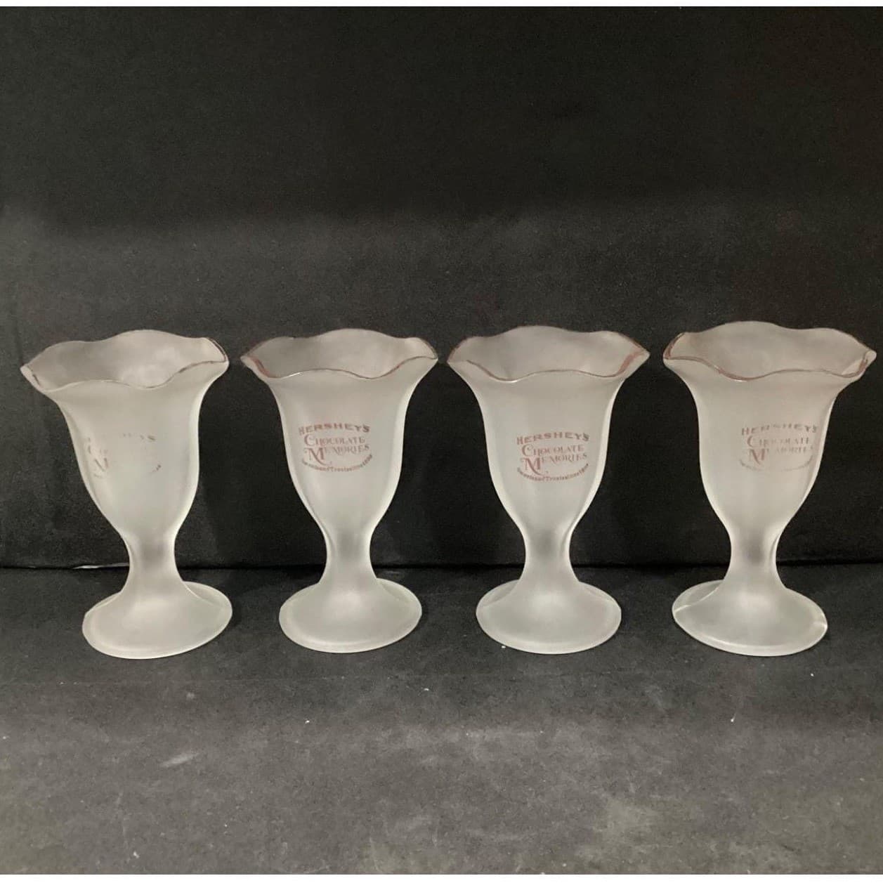 Set of 4 Frosted Hershey's Chocolate Memories Parfait Ice Cream Sundae Glasses * - Thumbnail 8