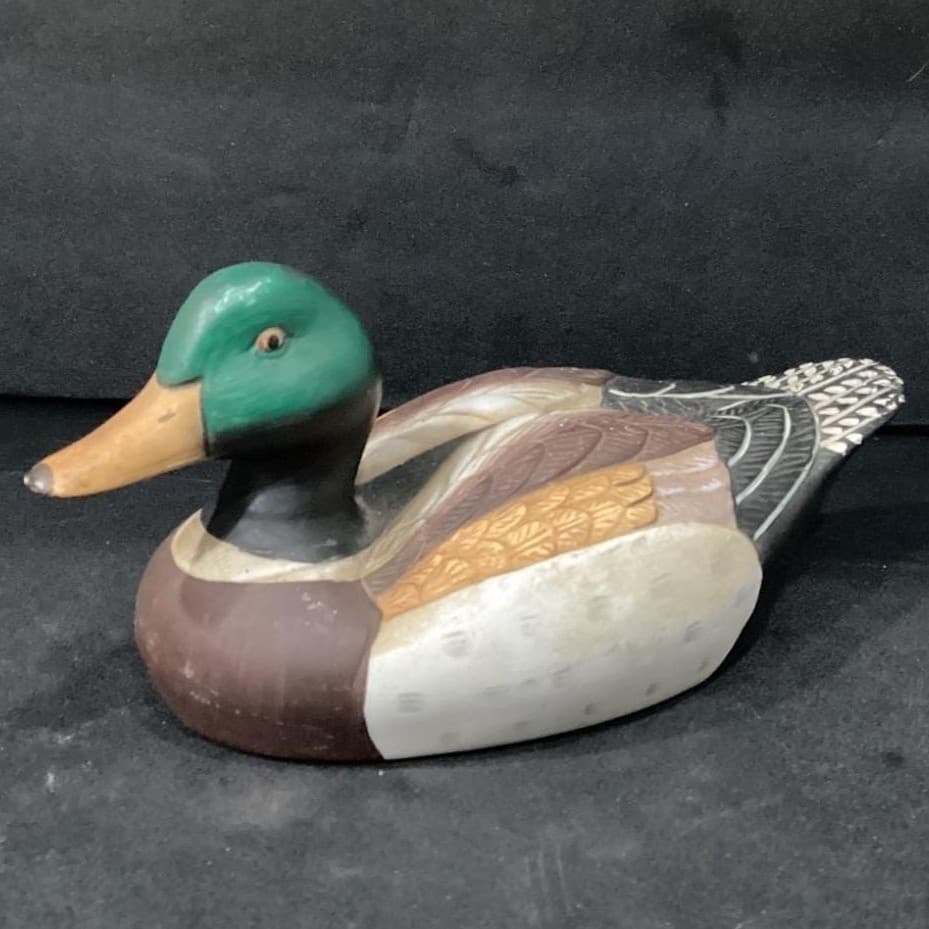 Porcelain Mallard Duck Drake Decoy Ceramic Figure Hand Made Painted Balos VTG - Thumbnail 6