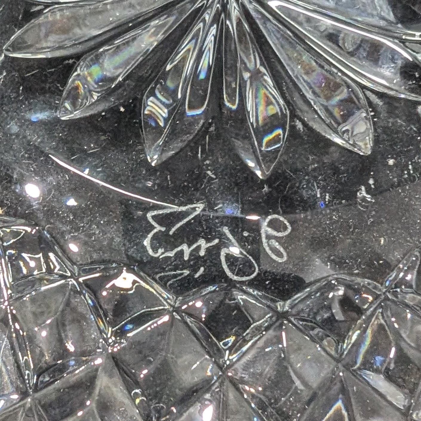 Waterford Crystal Clear Centerpiece, Vintage Artisan Signed Large Serving Bowl - Thumbnail 9