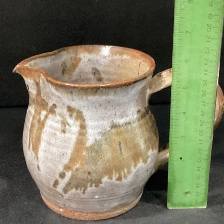 Studio Pottery Stoneware Ceramic 7" Pitcher Speckled Glazed - Thumbnail 2