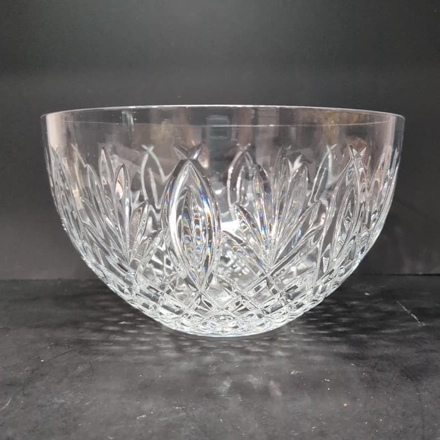 Waterford Crystal Clear Centerpiece, Vintage Artisan Signed Large Serving Bowl - Thumbnail 3