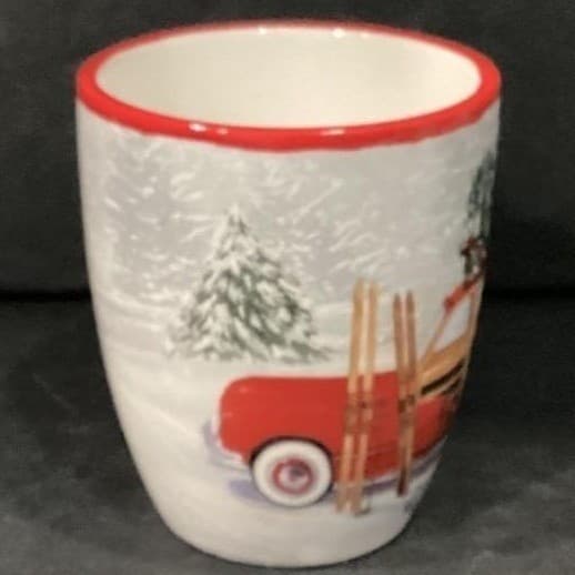 Nantucket Home for Holiday "Woody" Car Christmas Tree Coffee Tea Cup Mug - Thumbnail 9