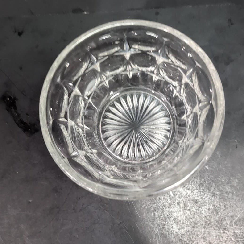 Indiana Glass Clear Mayonnaise Bowl, Constellation Pattern, Vintage Replacement - Thumbnail 3