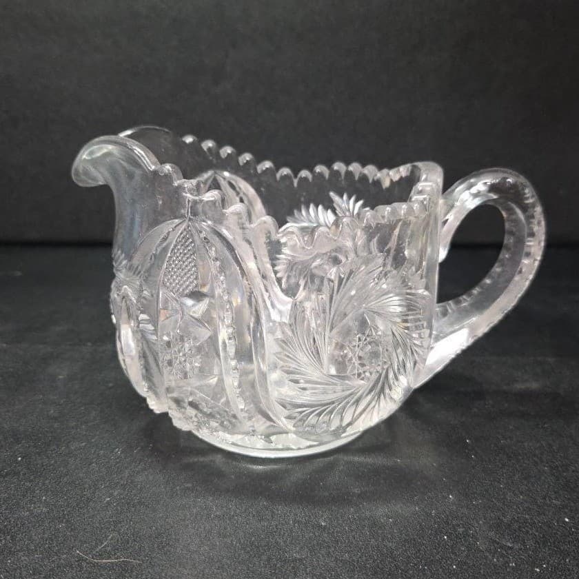 McKee Glass Wiltec Clear Pressed Creamer, Vintage Small Pitcher, Glassware - Thumbnail 2